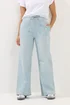 PixieGirl Petite Light Blue Denim Pull-On Non-Stretch Wide Leg Jeans - 10 Image 2