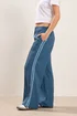 PixieGirl Petite Dark Blue Side Stripe Wide Leg Trousers - 6/L27 Image 3