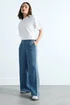 PixieGirl Petite Dark Blue Side Stripe Wide Leg Trousers - 6/L27 Image 1