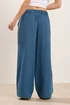 PixieGirl Petite Dark Blue Side Stripe Wide Leg Trousers - 6/L27 Image 4