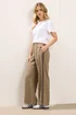 PixieGirl Petite Mocha Brown Side Stripe Wide Leg Trousers - Size 12, Leg 27 Image 2