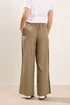 PixieGirl Petite Mocha Brown Side Stripe Wide Leg Trousers - Size 12, Leg 27 Image 4