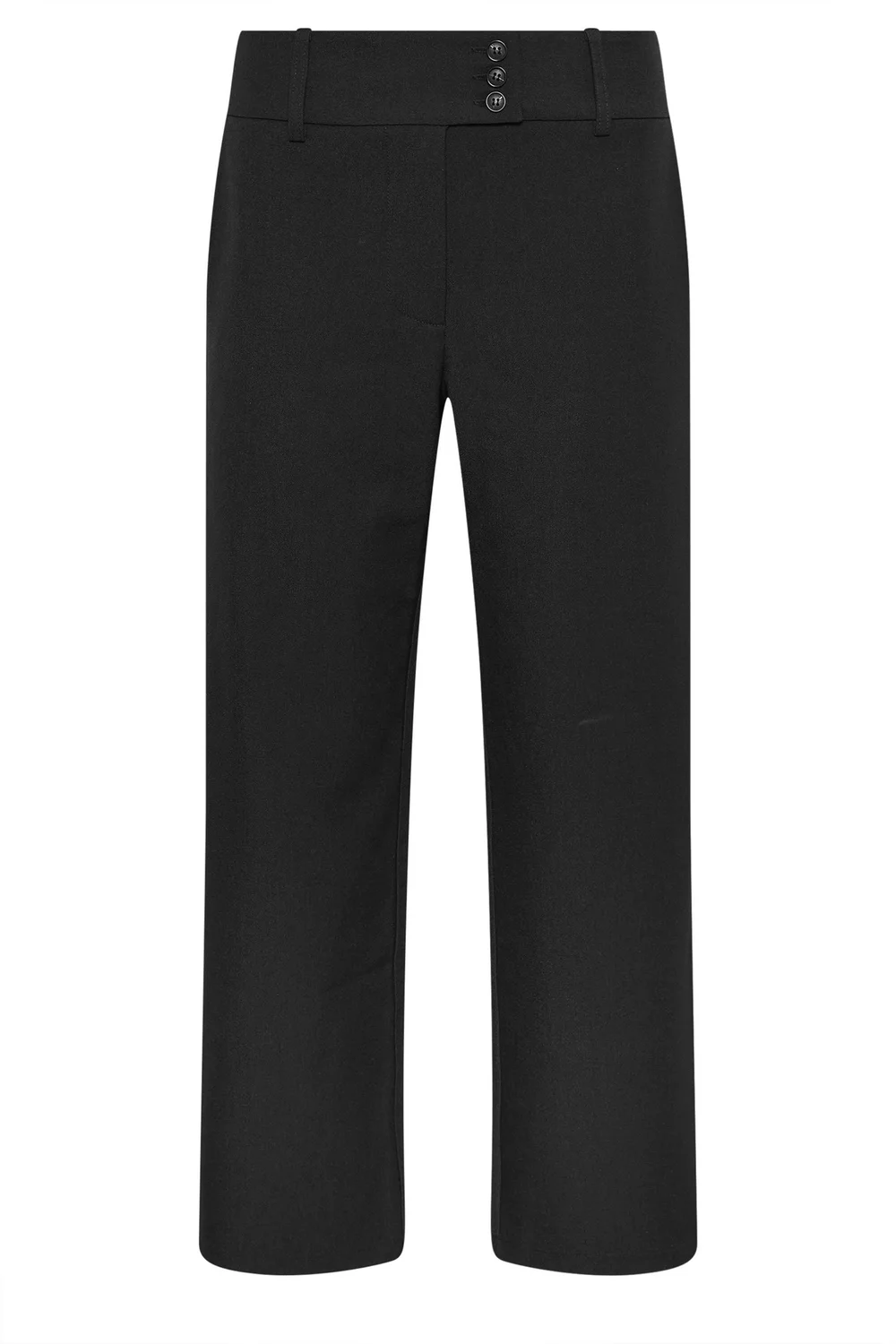 PixieGirl Petite Black Button Tab Detail Wide Leg Trousers - Size 8 Image 5