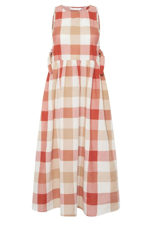 PixieGirl Petite Pink Check Midi Dress - 10 Image 5
