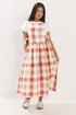 PixieGirl Petite Pink Check Midi Dress - 10 Image 1