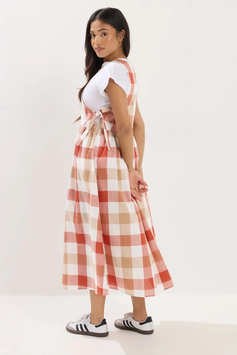 PixieGirl Petite Pink Check Midi Dress - 10 Image 3