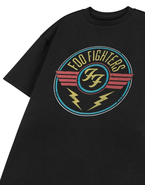 Vanilla Underground Foo Fighters Adults Lightning Black T-Shirt - M Image 5