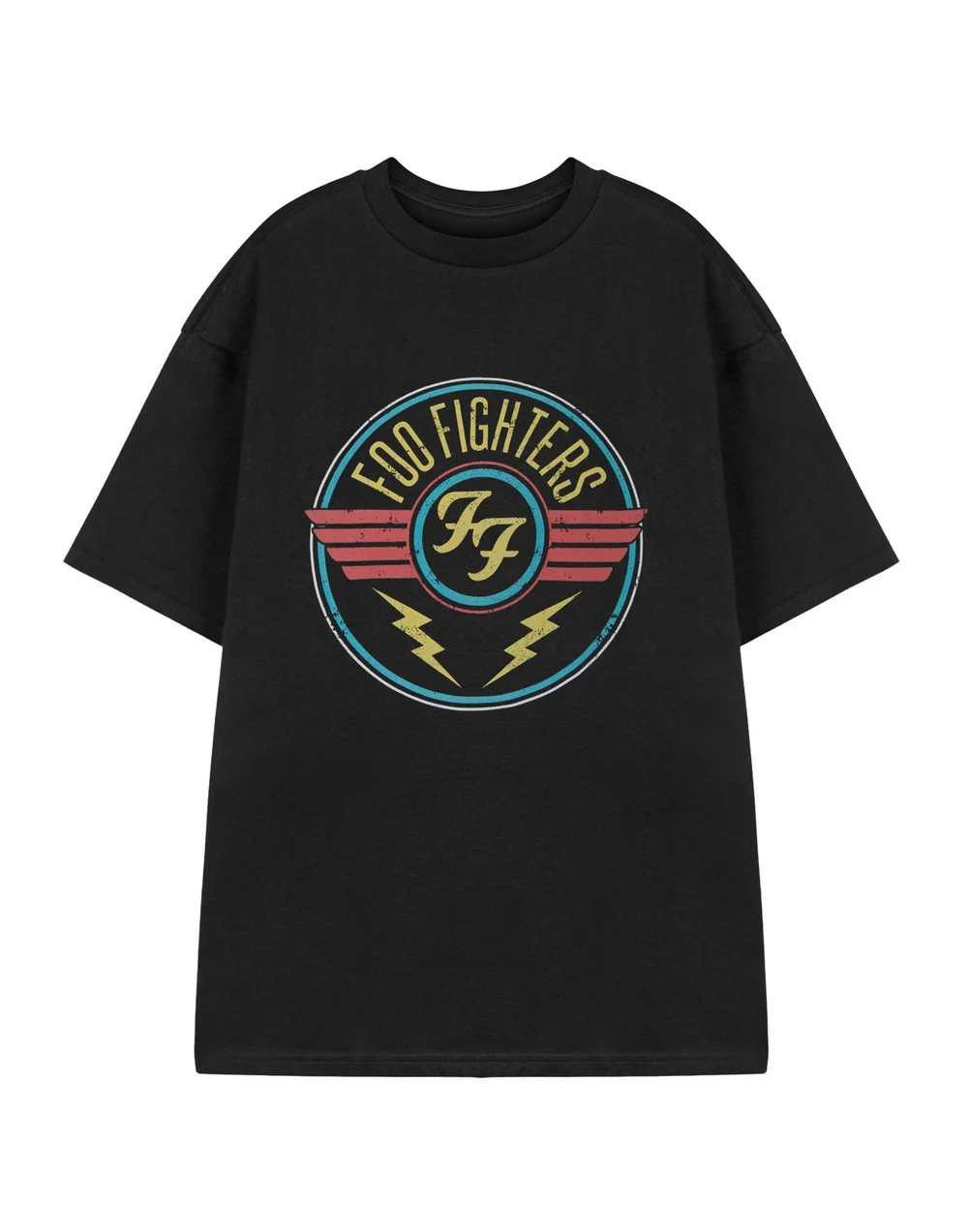 Vanilla Underground Foo Fighters Adults Lightning Black T-Shirt - Medium Image 1