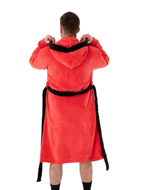 Vanilla Underground Star Trek Adults Hooded Red Bathrobe - Small Image 5