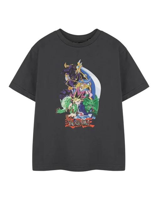 Vanilla Underground Yu Gi Oh Kids Multi Character Grey T-Shirt - Age 9-10 Years Image 1