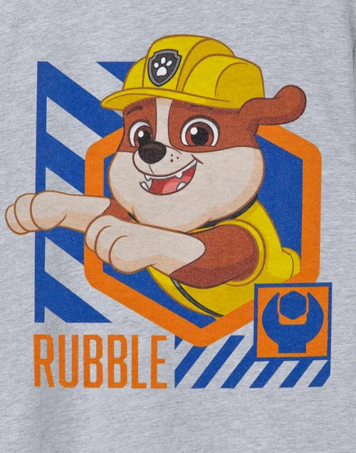 Vanilla Underground Paw Patrol Kids Rubble Grey Marl T-Shirt - Age 7-8 Years Image 2
