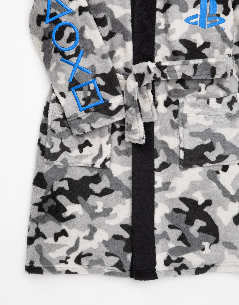 Vanilla Underground PlayStation Boys Grey Logo Grey Camo Print Bathrobe (5 - 14 Years) - Age 9-10 Years Image 4