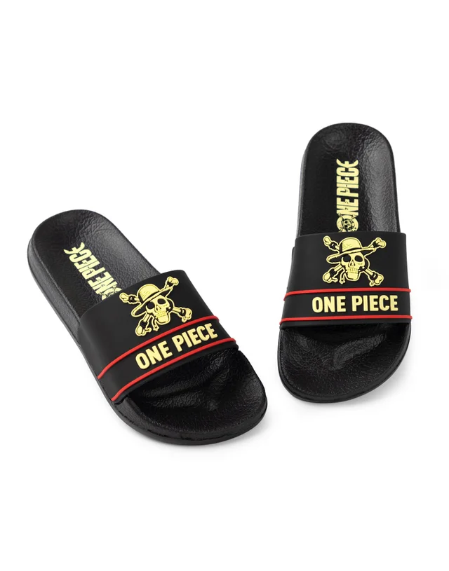 Vanilla Underground One Piece Logo Kids Black Sliders