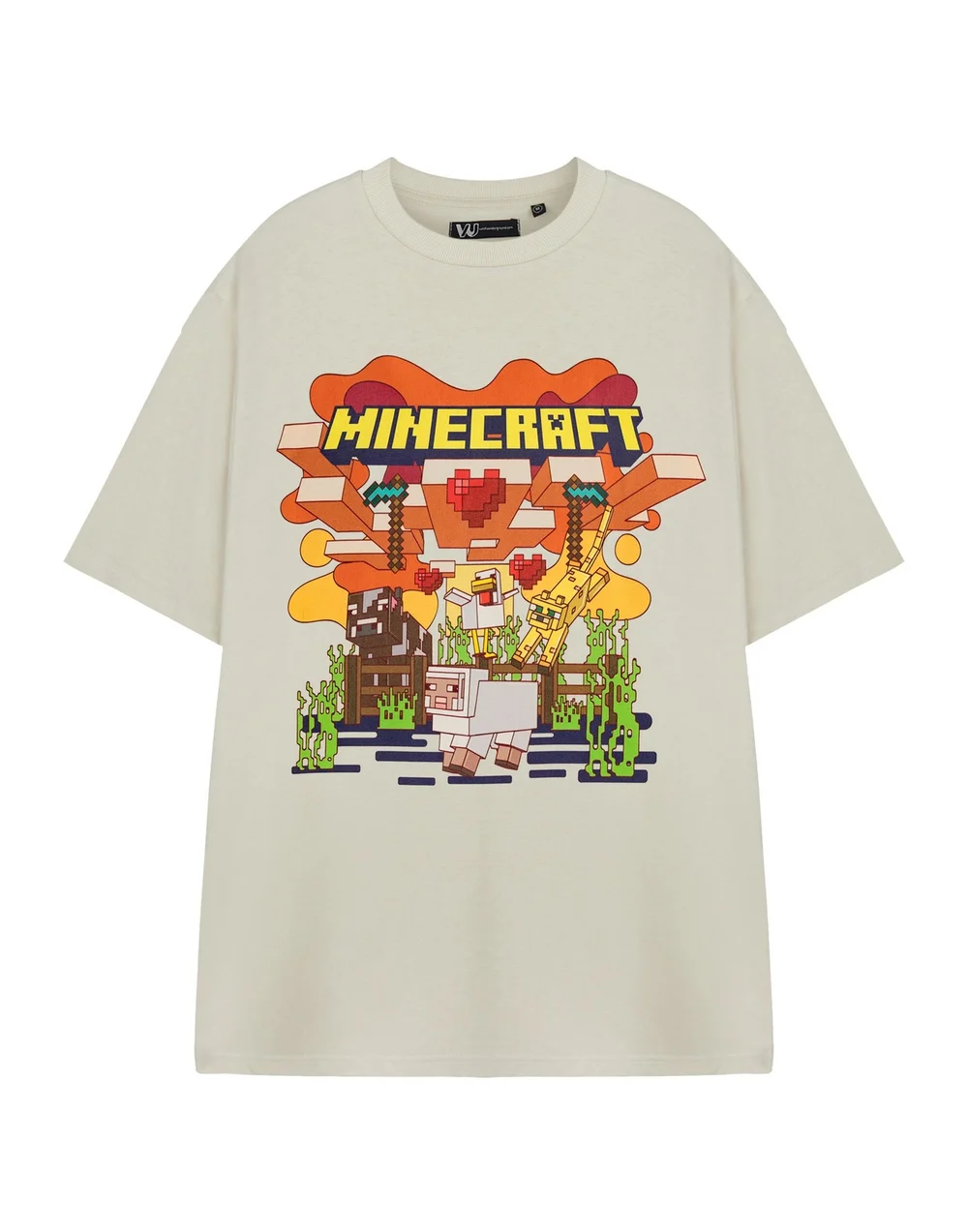 Vanilla Underground Minecraft Adults Heart Animals Beige T-Shirt - XXL Image 1