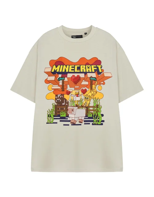 Vanilla Underground Minecraft Adults Heart Animals Beige T-Shirt - XXL Image 1