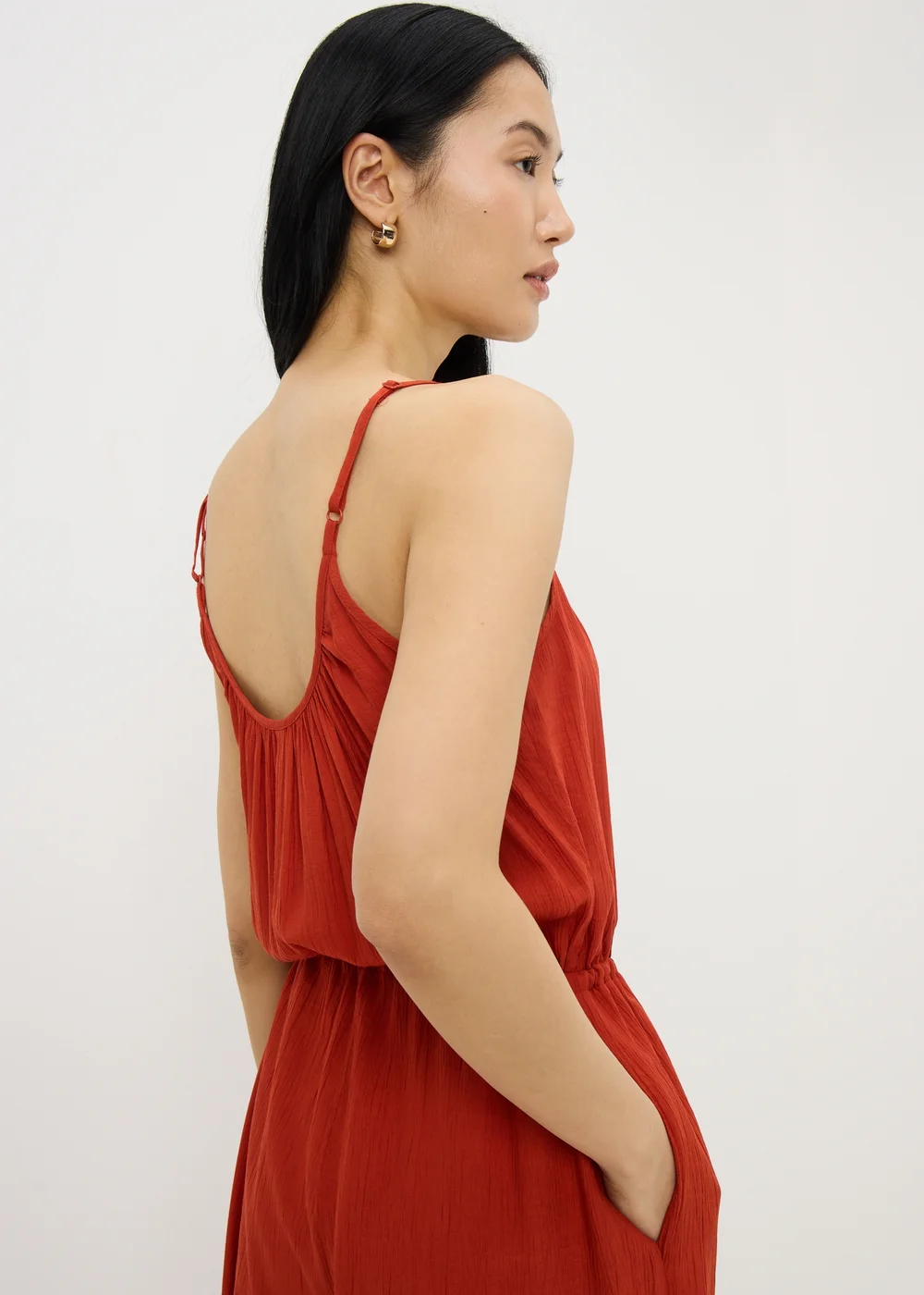 Terracotta Woven Cami Jumpsuit - 10 Image 2