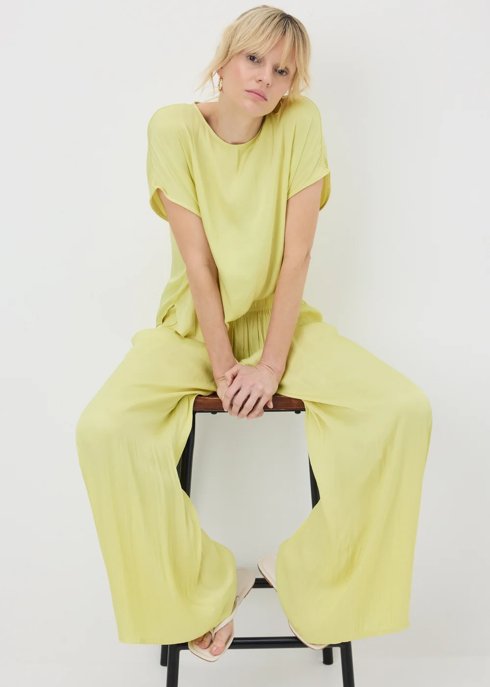 Lemon Washed Satin Co Ord Top - 8 Image 2
