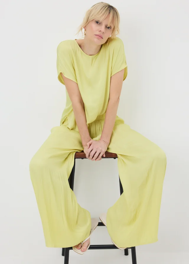Lemon Washed Satin Co Ord Top