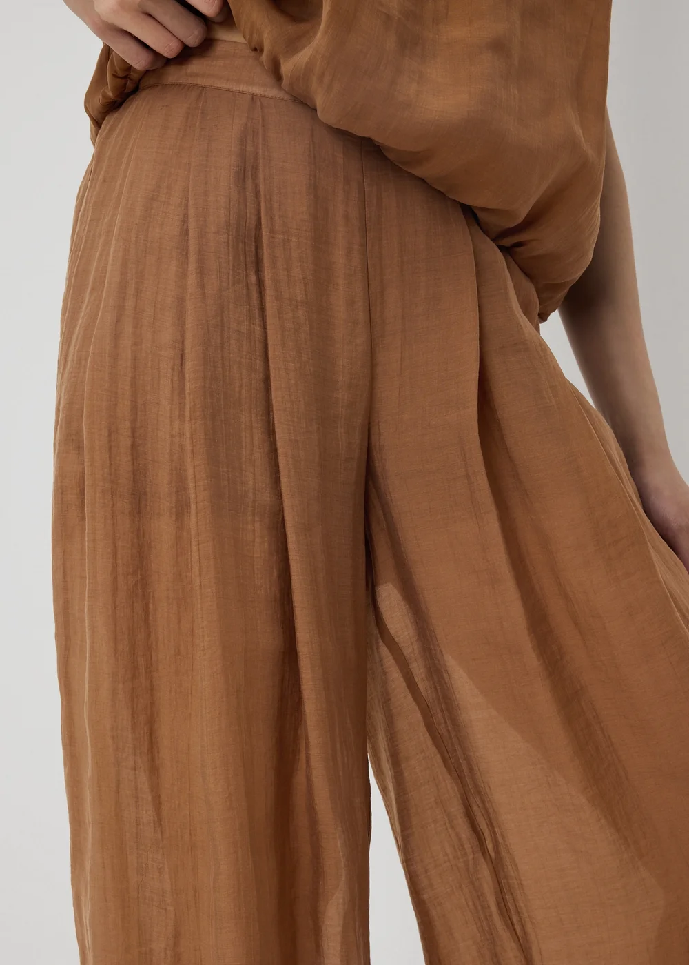 Chocolate Brown Wide Leg Co Ord Trousers - 14 S Image 3