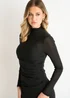 Gini London Black Ruched Jersey Long Sleeves Midi Dress - 8 Image 4