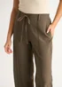 Gini London Marl Grey Drawstring Elasticated Back Tailoring Trousers - 16 Image 3