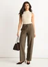Gini London Marl Grey Drawstring Elasticated Back Tailoring Trousers - 16 Image 1