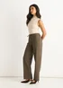 Gini London Marl Grey Drawstring Elasticated Back Tailoring Trousers - 16 Image 4