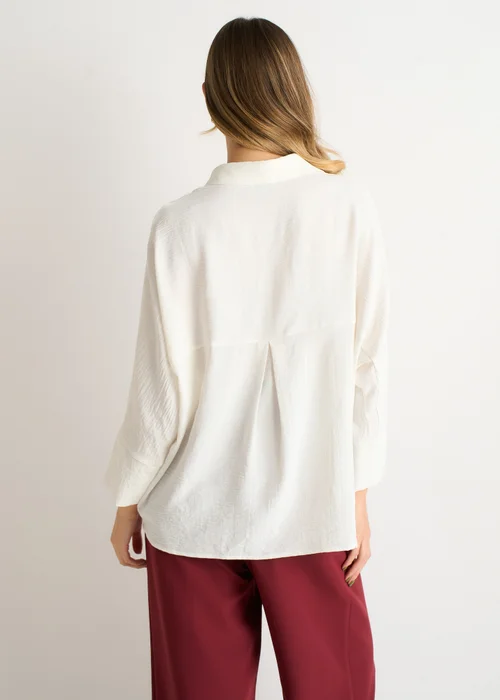 Gini London Ivory Kimono Oversized Blouse - Medium/Large Image 2