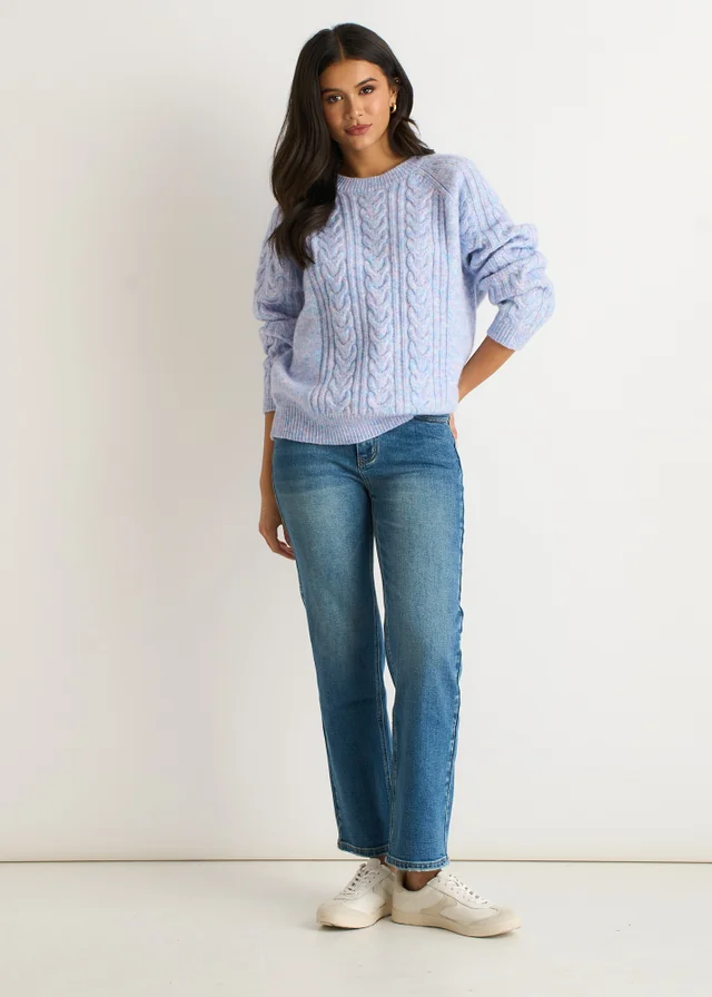 Gini London Blue Cable Flex Long Sleeves Jumper