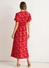 Gini London Red Ecovero Viscose Lace Trim Midi Dress - 10 Image 2