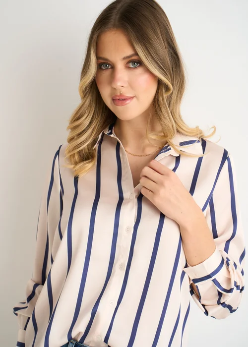 Gini London Navy Stripe loose Fit Shirt - 8 Image 3