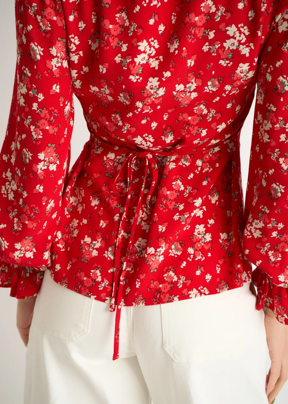 Gini London Red Ecovero Viscose Button Through Blouse - 12 Image 2