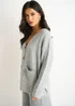 Gini London Grey Cable Patch Pocket Knitted Cardigan - S/M Image 4