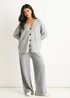 Gini London Grey Cable Patch Pocket Knitted Cardigan - S/M Image 1