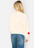 Gini London Cream 3D Flower Crochet Knitted Jumper - S/M Image 2