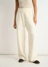 Gini London Off White Knitted Pull On wide Leg Trousers - L/XL Image 3