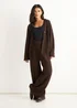 Gini London Brown Pull On wide Leg Trousers - L/XL Image 1