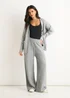 Gini London Grey Knitted Pull On wide Leg Trousers - M/L Image 1
