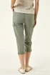 Roman Khaki Cropped Cargo Stretch Trouser - 14 Image 3