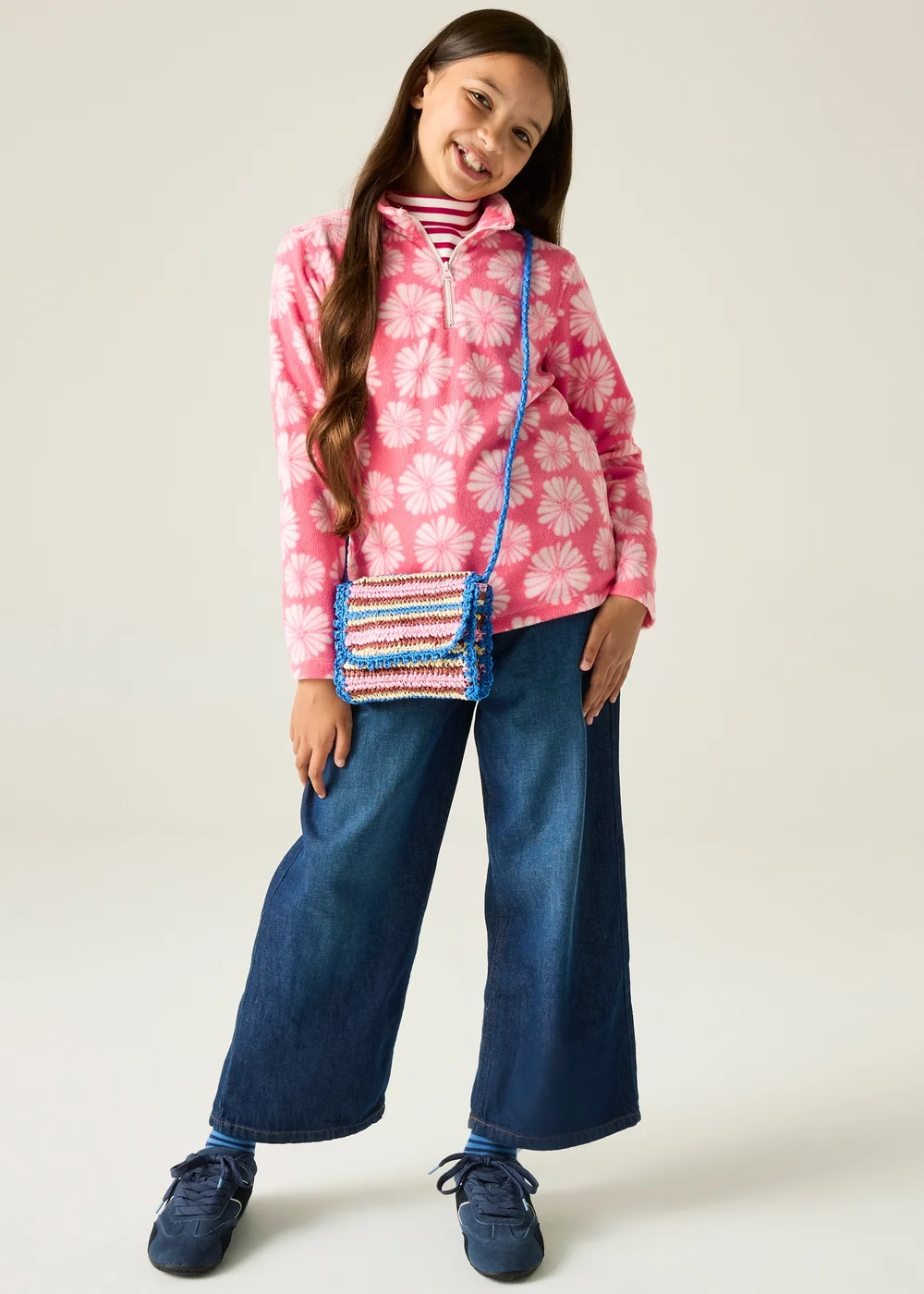 Regatta Pink Haze Petal Flower Hot Shot II Anti-Pill, Symmetry Fleece (3-13 Years) - 11-12 Yrs Image 3