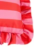 Furn Palm Royale Stripe Ruffle Pink/Red Outdoor Cushion (50 x 50cm) - 50cm x 50cm Image 3