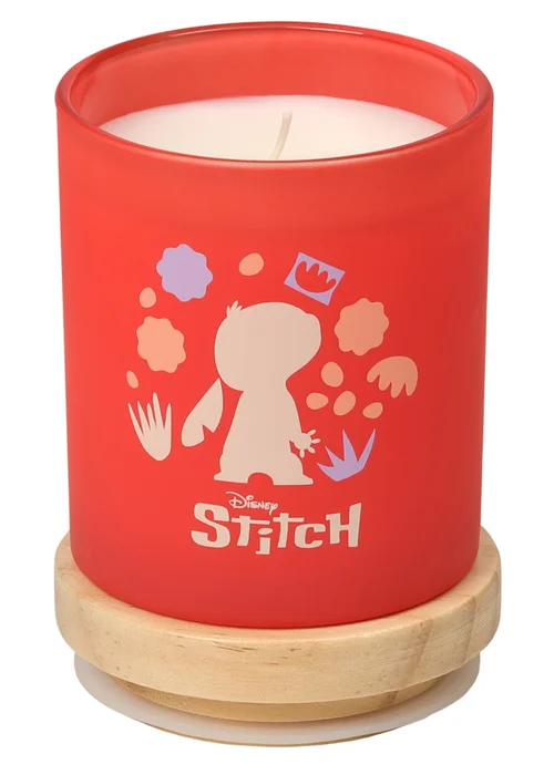 Disney Lilo & Stitch Scented Candle 213G Wood Lid Plumeria & Lychee Pink - Small Image 4