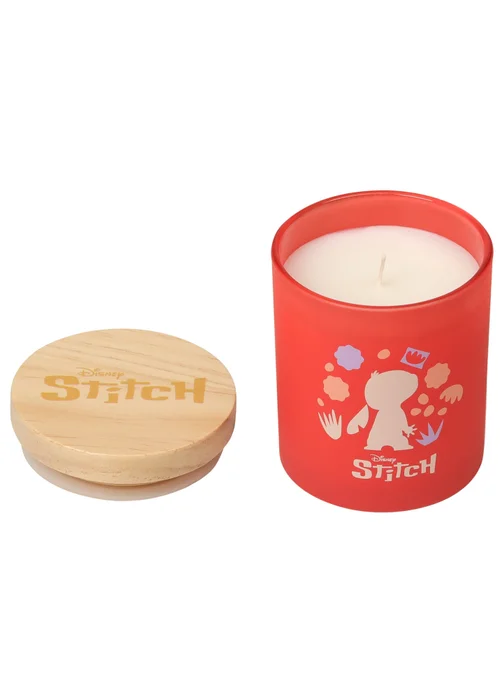 Disney Lilo & Stitch Scented Candle 213G Wood Lid Plumeria & Lychee Pink - Small Image 2