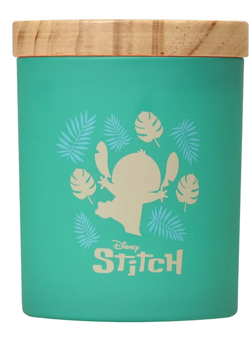 Disney Blue Lilo & Stitch Scented Candle 213G Wood Lid Palm Leaf & Malay Apple - Small Image 3