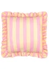 Furn Palm Royale Stripe Ruffle Pink/Yellow Outdoor Cushion (50 x 50cm) - 50cm x 50cm Image 1