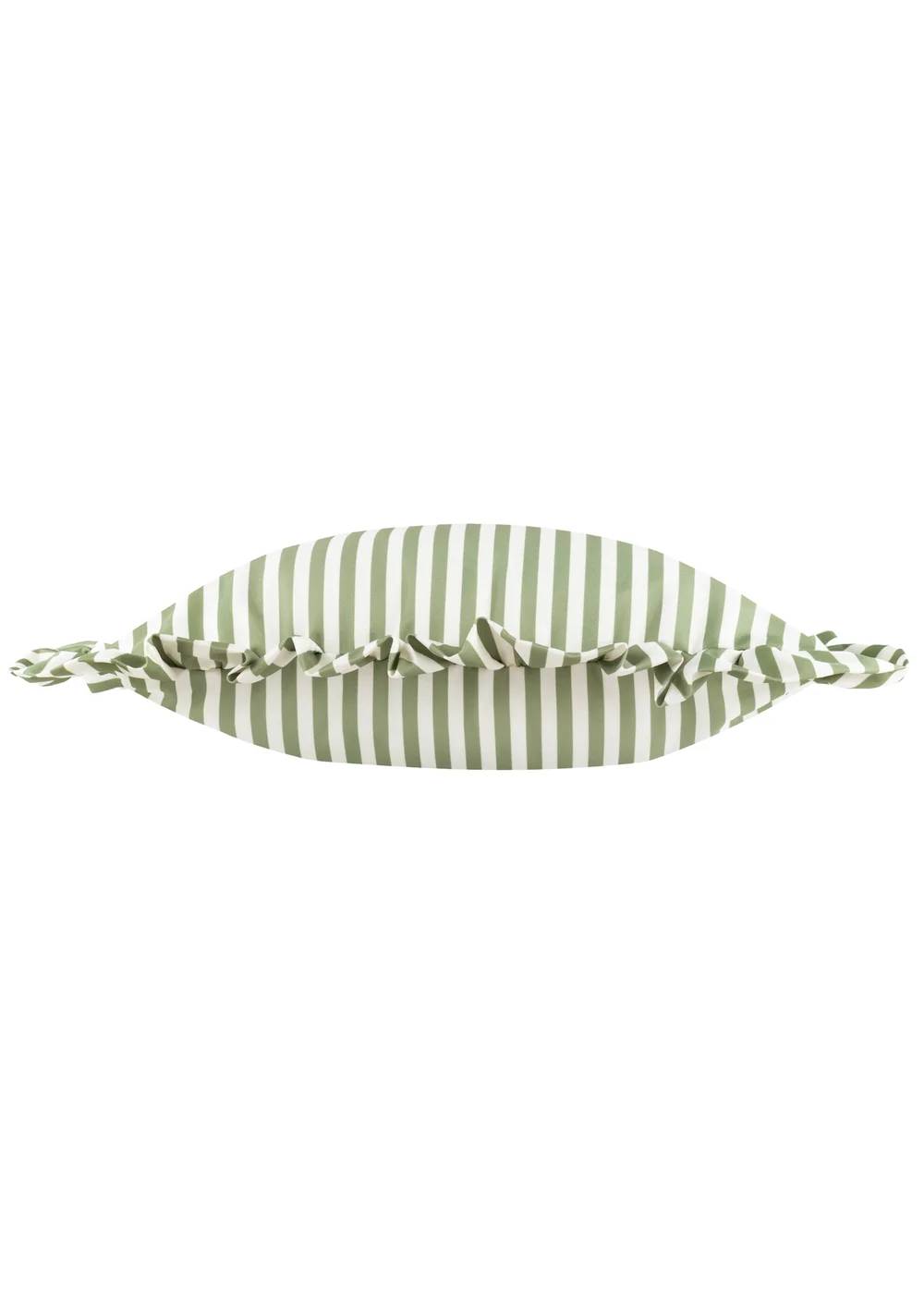 Wylder Millie Ruffle Green Striped Outdoor Cushion (50 x 50cm) - 50cm x 50cm Image 2
