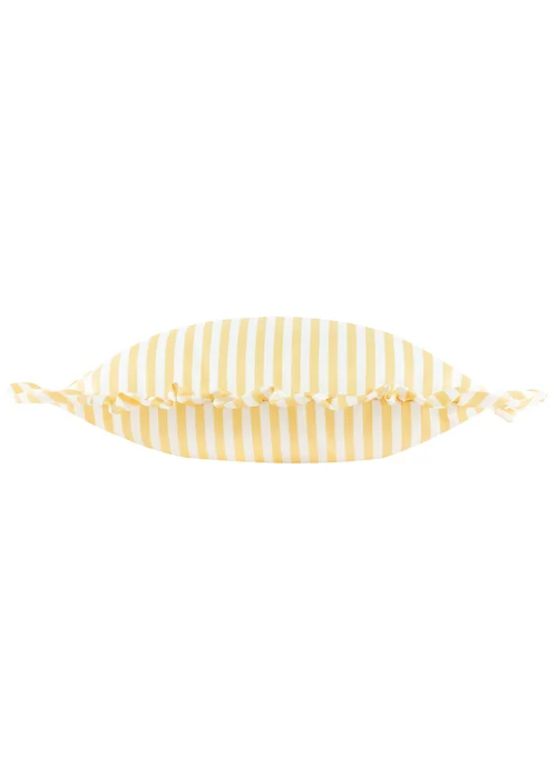 Wylder Millie Ruffle Yellow Striped Outdoor Cushion (50 x 50cm) - 50cm x 50cm Image 2