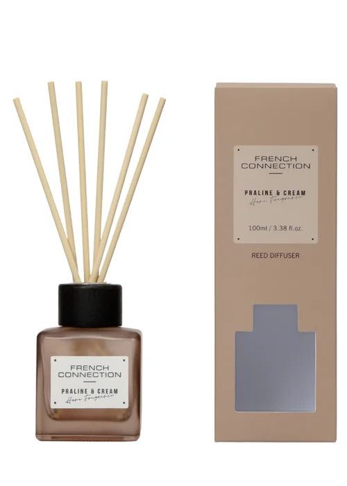 French Connection Reed Diffuser Square Range Brown Praline & Cream 100ml - 100ml Image 1