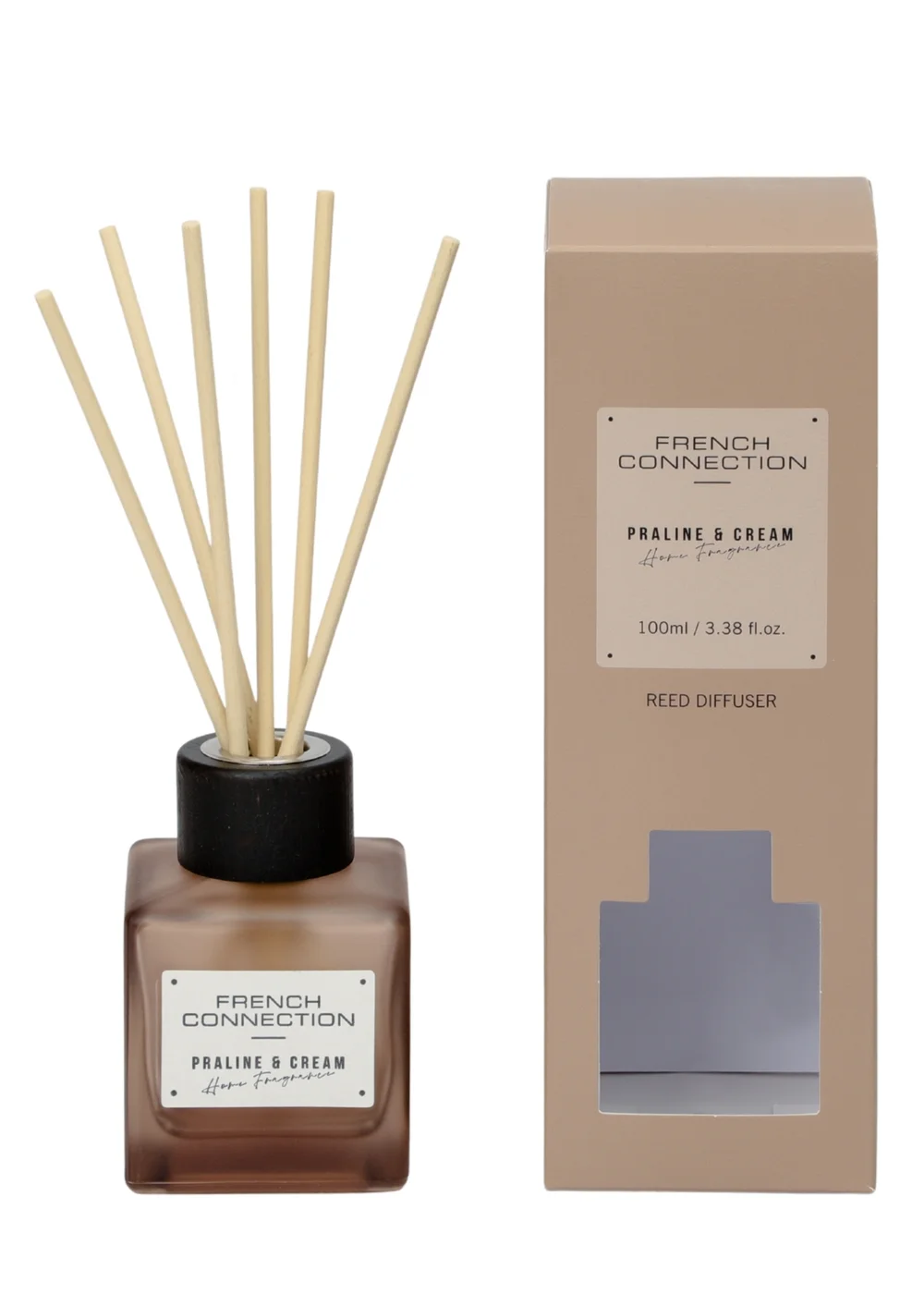 French Connection Reed Diffuser Square Range Brown Praline & Cream 100ml - 100ml Image 2