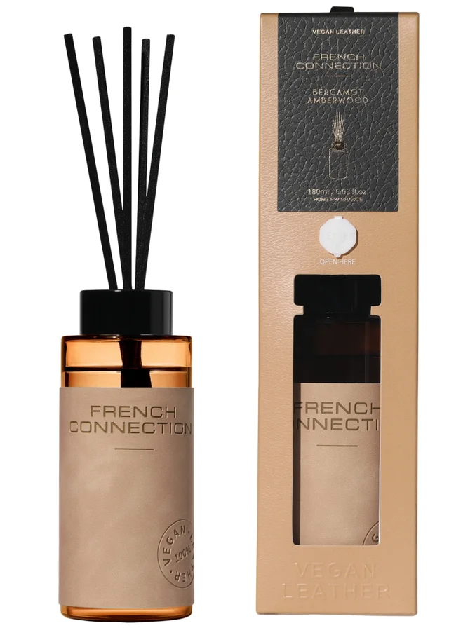 French Connection Leather Range Orange Diffuser Bergamot & Amberwood 180ML (5 Reeds)